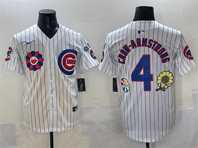 Men%27s Chicago Cubs #4 Pete Crow-Armstrong White 2025 Tokyo Series Limited Stitched Jersey->chicago cubs->MLB Jersey